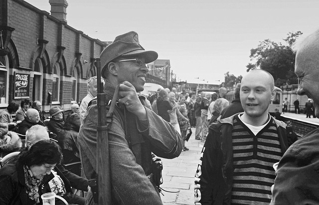 The Nazi SS  Dirlewanger - The worst of the very worst fraternising - normally they'd be shooting partisans : The Trackside Bar : East Lancashire Railway 1940's World War 2 Weekend :