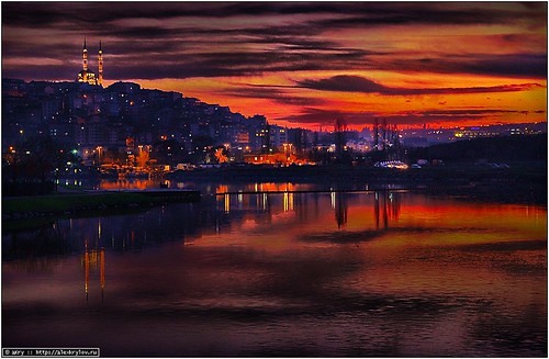 sunset sky water night clouds turkey gulf istanbul hdr goldenhorn закат ночь турция залив стамбул золотойрог