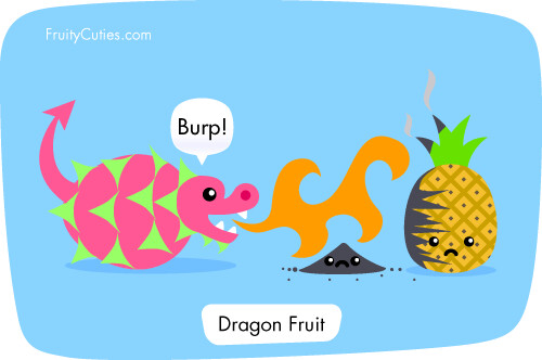 Cartoon dragon fruit joke