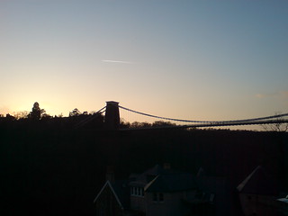 clifton suspension bridge at sunset