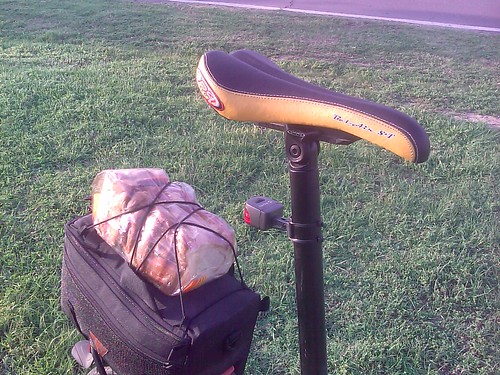 Load of bread on the back of my bike