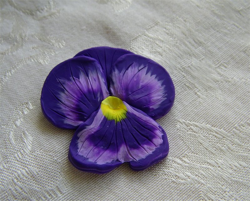Purple Pansy Spring Flower Polymer Clay Refrigerator Magne… | Flickr