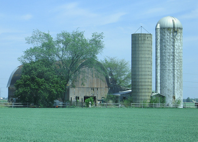 Barn and Silo in Lenawee County, Michigan