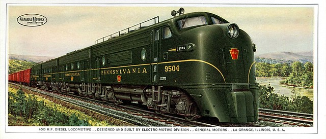 Pennsylvania Railroad F3A-B-B-A #9504 Builders Card