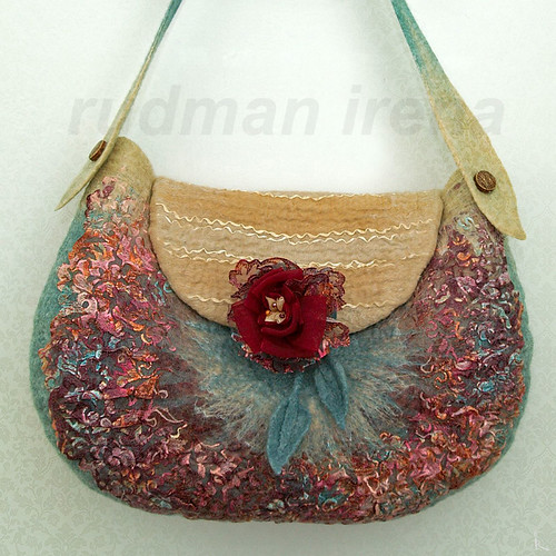 bag_bigflower2, nunofelting | by Rudmanart