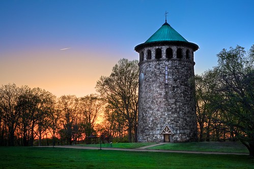 trees sunset sky tower clock stone airplane spring day watertower clear bloom delaware wilmington hdr highdynamicrange rockford featured delawareonline briantruono btruono