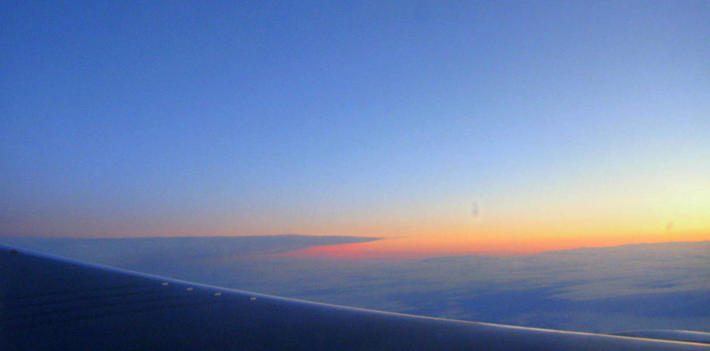 FLYING OUT OF THE CLOUDS AND INTO A LOVELY SUNSET!