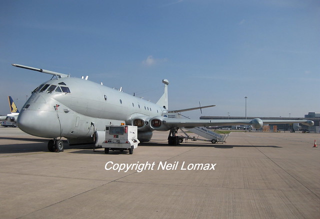 HS Nimrod MR2 XV231 at Manchester Airport for display.