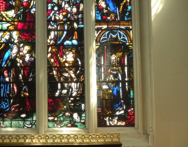 Stained glass window of Katherine of Aragon, St Margaret's Westminster
