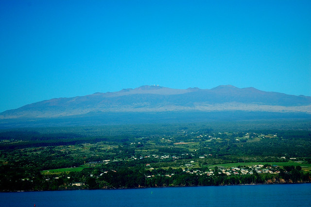 Mauna Kea on a clear Hilo morning