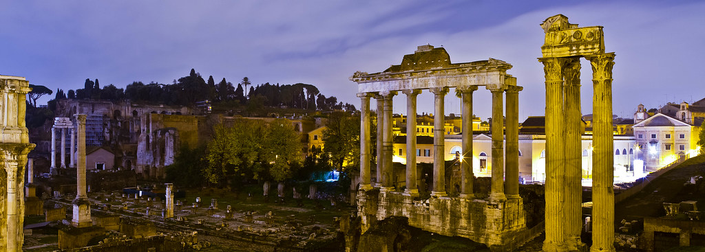 Forum romanum panorama | Forum romanum at night, empty from … | Flickr