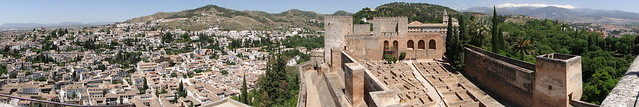 Panorama of Western Hills of Granada - Viewed from Alcazaba - Alhambra - Granada, Spain - 02