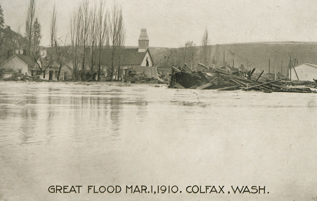 Great Flood, Main Street, March 1, 1910 - Colfax, Washington