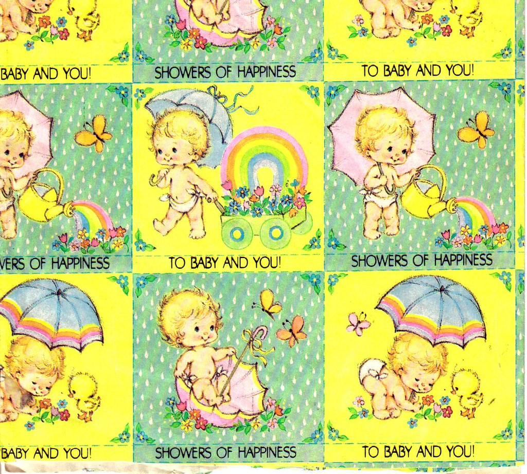 vintage baby shower wrapping paper perfect for card making… Flickr