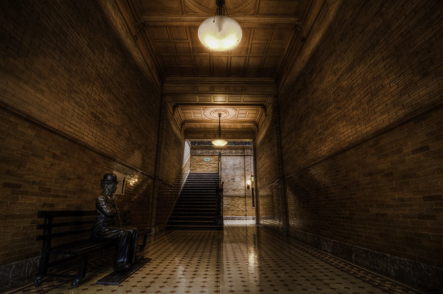A Peek Into the Past. Bradbury Building Hallway, Los Angeles (HDR)