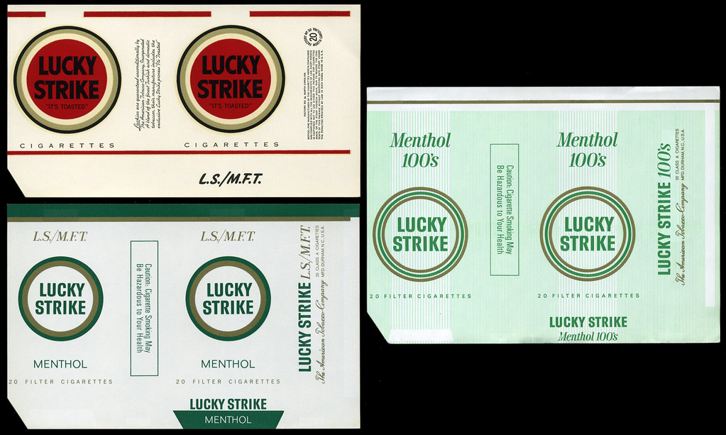 Lucky Strike - cigarettes pack wrapper proofs - 1950's-197…