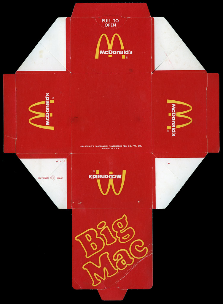 McDonald's Big Mac sandwich box 1974 This is one of my… Flickr