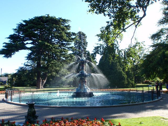 Fountain in Christchurch Park, New Zealand