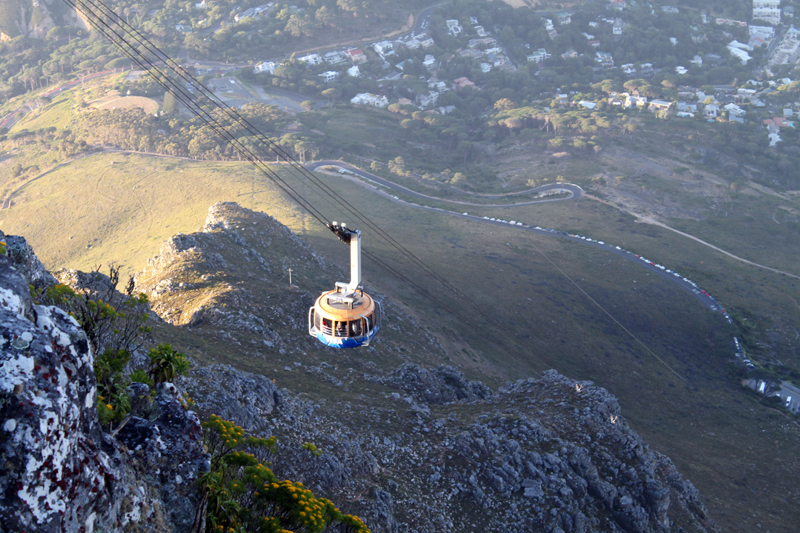 Table Mountain cable car in evening light