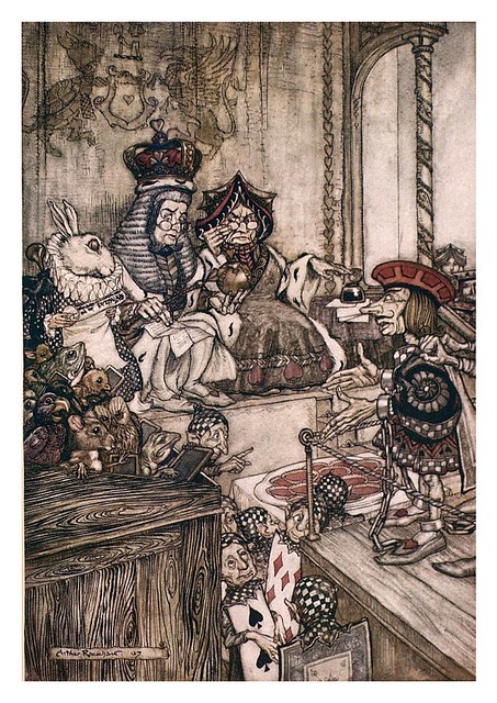 011-Who stole the tarts-Alice's adventures in Wonderland-1907- Arthur Rackham