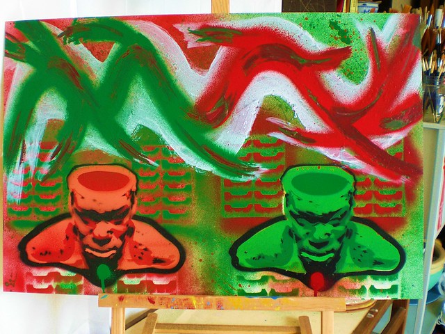red & green open mind w.i.p