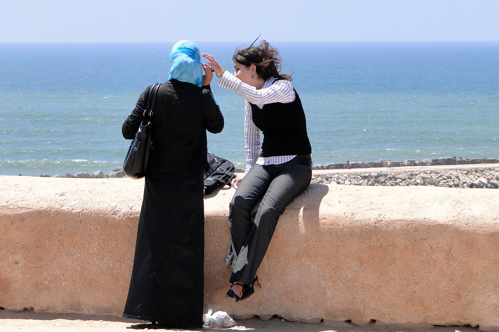 Young Women along Kasbah Ramparts - Rabat, Morocco