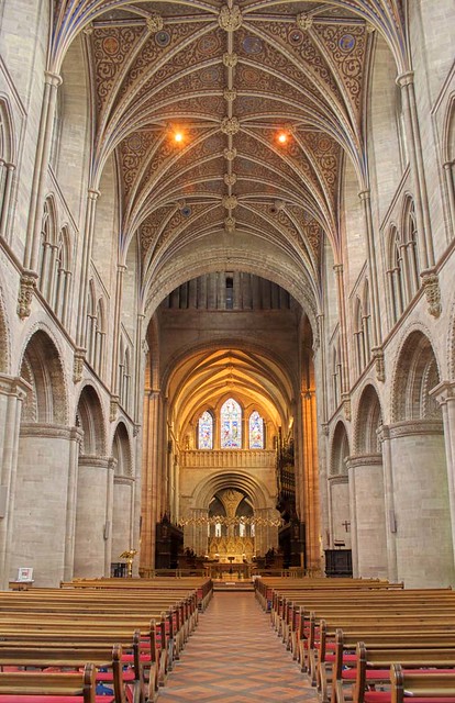 Hereford Cathedral, the nave looking east towards the choir