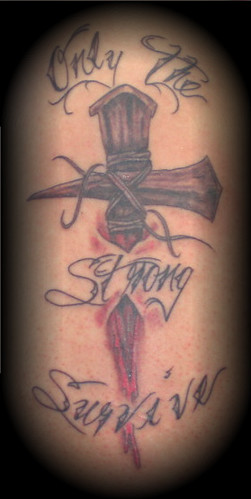 Cross Tattoo | With the words 