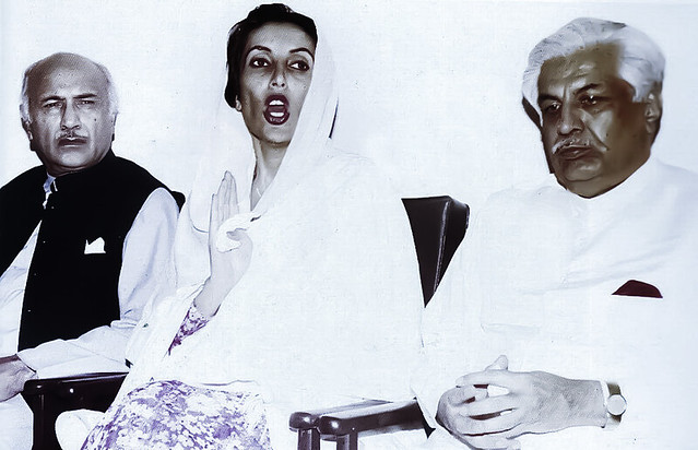 Benazir Bhutto with Dad's and her own colleagues