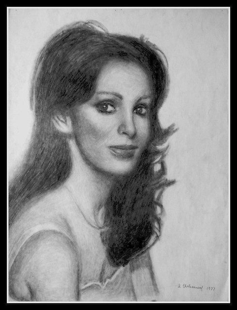 Jacklyn Smith - Pencil Drawing by STEVEN CHATEAUNEUF (1977) - Photo Of This Drawing Is Also by STEVEN CHATEAUNEUF