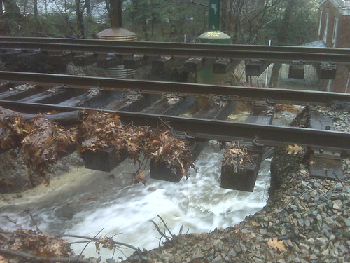 Flood Waters Cause Sinkhole Washout on MBTA Green Line D Branch in Newton, March 15, 2010 | by MassDOT