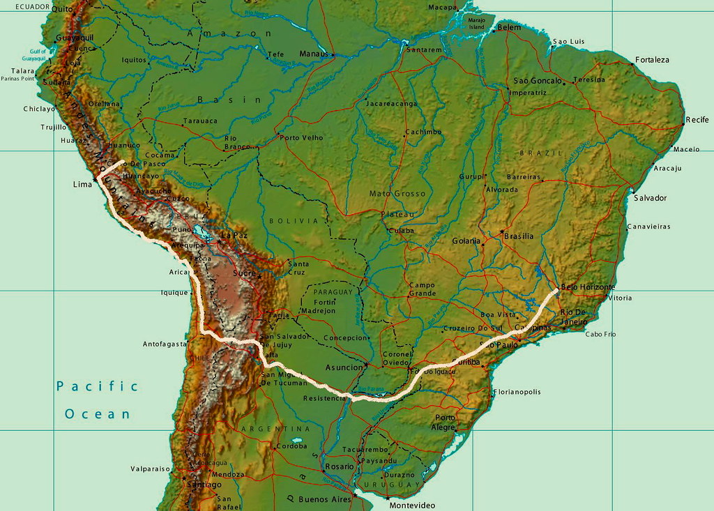 SUDAMÉRICA 2010: Ahora es volver hacia Brasil., Mapa del ca…