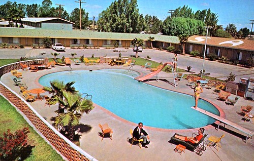 california sahara vintage postcard motel blythe motorhotel