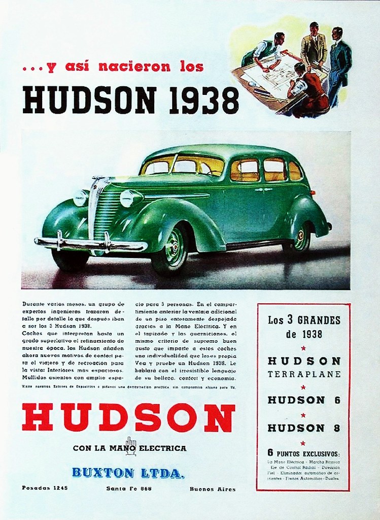 Vintage 1938 Hudson Sedan Automobile Ad