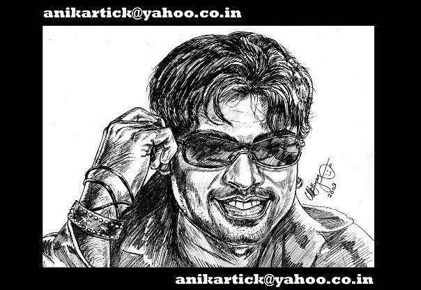 SIMBHU - South Indian Actor in my Portrait ART - Chennai Animation Artist ANIKARTICK
