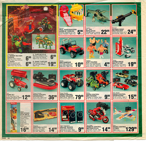Toys "R" Us - ' COWABUNGA- We've Got it for less!' { Colorado Springs TRU }  Sunday Newspaper supplement .. pg.2 (( October 21,1990 )) by tOkKa