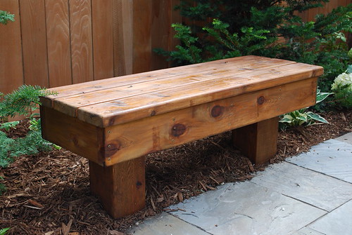 Stained cedar bench | Field Outdoor Spaces | Flickr