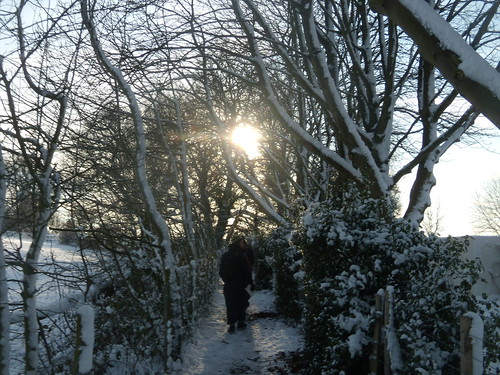 in the snow Hever to Leigh