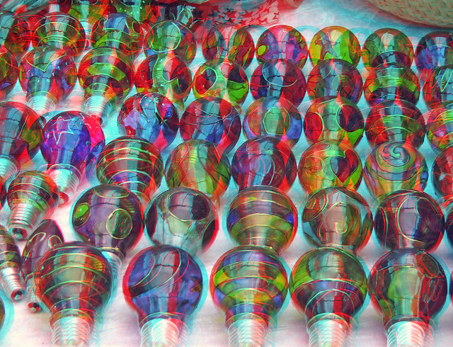Es Canar Hippie Market Ibiza in anaglyph 3D Light bulbs