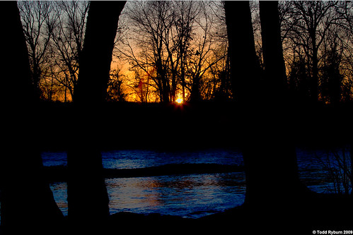 blue trees sunset sky orange oklahoma nature water silhouette river flickr 2009 drivetodallas