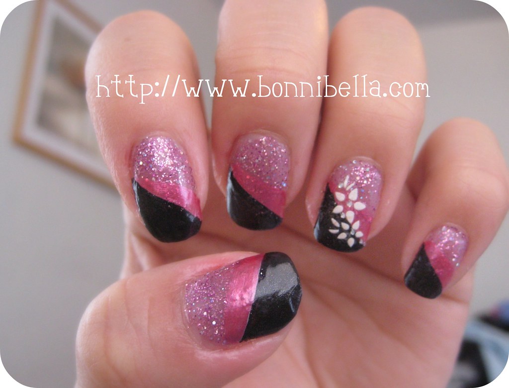 pink and white nail color