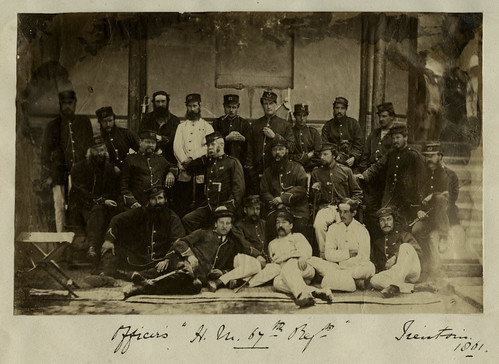 第二次鸦片战争天津英军 c.1861 PHOTO CHINA OFFICERS 67th RGT HAMPSHIRE TIENTSIN