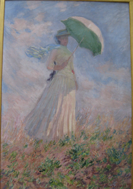 Monet, Essai de figure en plein air, ombrelle vers la droite 1886