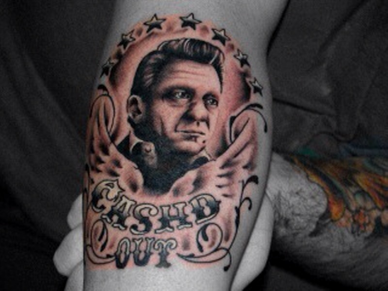 New Johnny Cash tattoo | Artist: Jon from Black Ball Tattoo | Flickr