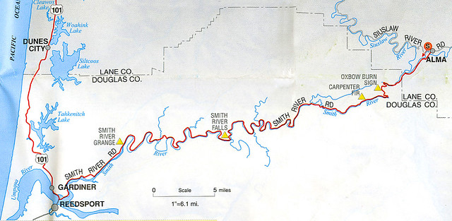 Smith River, Oregon Route Map