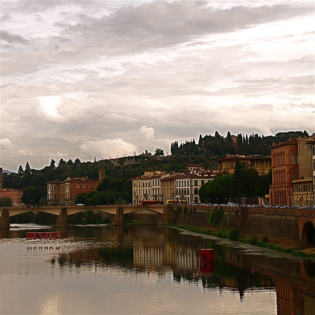 florence arno river view warm colors