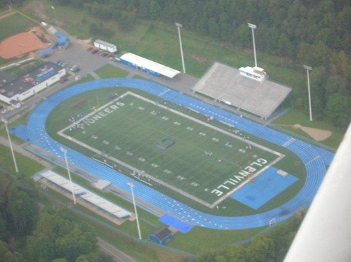 Aerial photo of the Pioneer football field