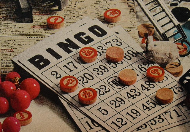 1960s BINGO GAME TOY CARD PIECES Vintage Photo