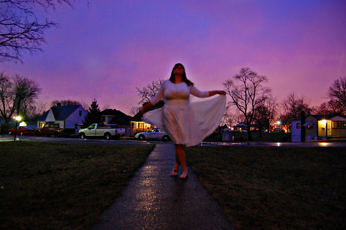 light sunset sky white selfportrait rain reflections purple dusk skirt frontyard puddles veronicacollins veelouise