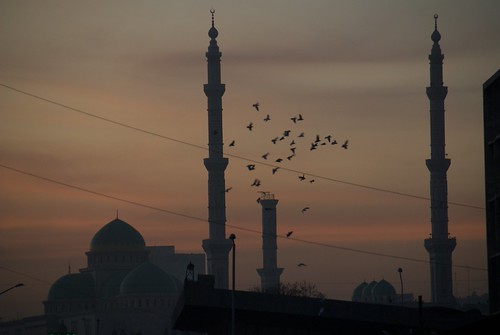 sunset in aleppo by stefanos-, mosque syria